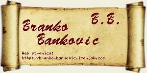 Branko Banković vizit kartica